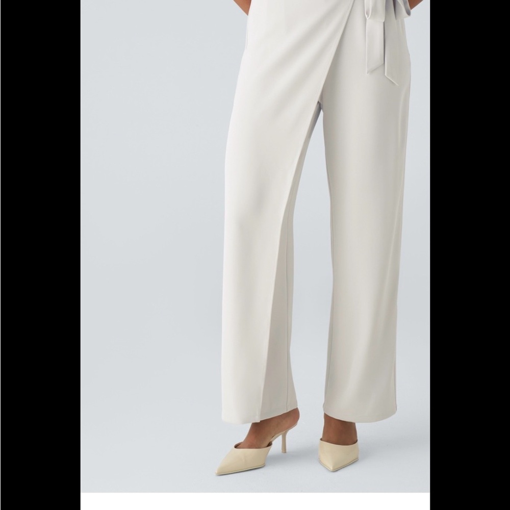 Halara ,High Waisted, Side Tie Apron Front, Invisible Zipper,Wide Leg, Work Pant